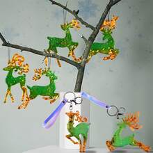 Multi Form Christmas Elk Silicone Mold DIY Aromatherapy Gypsum Cement Mold Christmas Elements Design Keychain Jewelry Hanging Resin Casting Mold Crystal Drip Glue Mold Plaster Crafts Mold Home Festival Christmas Tree Decoration