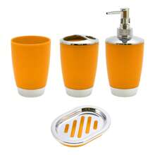 Cone Shape Soap Pump Dispenser Set Toothbrush Holder Soap Box Mouthwash Cup Bathroom Supplies For Laundry Rooms Hotel 1 Set