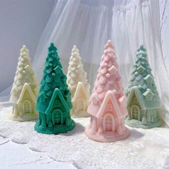 Christmas Pine Tree Silicone Candle Mold Christmas Tree Silicone Mold Xmas Design Soy Wax Silicone Mould DIY Handmade Crafts