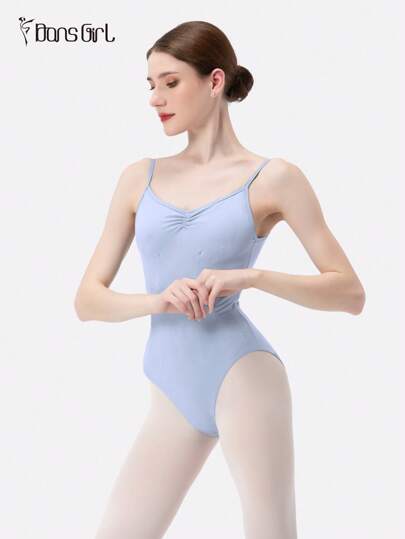 DonsGirl 1pc Women's Ballet Leotard, Adjustable Shoulder Straps, Fitted Waist Design, Suitable For Dance And Gymnastics Performance Training