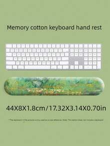 2pcs/Set Oil Painting Water Lily Design Keyboard Palm Rest & Mouse Pad Wrist Support