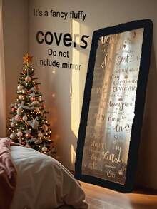 1 Pc Mirror Covers, Plush Floor Mirror Cover, Christmas Decorations, Girl Gift, Suitable For Ultra-Soft Non-Slip Cover Self-Standing Multi-Size Mirror Cover 64"X21" Full-Length Mirror Cover Warm Decoration, Suitable For Living Room Bedroom Cloakroom Full-Length Mirror, TV Cover (Multi-Color) - 彩色 - 查看 5