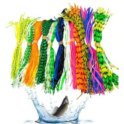 Jig Skirts 12 Bundles Bass Jig SkirtsFishing Lure Making Supplies Each 50 Strands Fly Tying Material For Spinnerbaits Buzzbaits