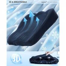 Enlarged 19.7" Gel Seat Cushion, Egg Gel Chair Pads For Wheelchair Pressure Coccyx Sciatica Pain Relief, Cooling Desk Seat Cushion For Kayak, Car, Office Chair Long Sitting[Black]-657741 - 黑色19716135英寸 - 查看 6