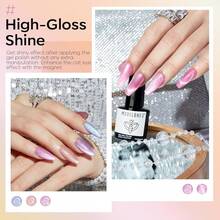 Cat Eye Gel Nail Polish Set, 6 Colors 9D Glassy Cat Eye Glitter Gel Polish Black Red Purple Blue Silver Brown Nail Polish All Seasons With Magnet Soak Off Led DIY Salon Gift-842643 - 全像彩虹貓眼 - 查看 5