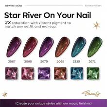 Cat Eye Gel Nail Polish Set, 6 Colors 9D Glassy Cat Eye Glitter Gel Polish Black Red Purple Blue Silver Brown Nail Polish All Seasons With Magnet Soak Off Led DIY Salon Gift-842643 - AA6-極光變色龍 - 查看 6