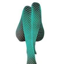 Extra Long Glow In The Dark Pantyhose - Fluorescent Green Sheer Women's Tights W/ Lace Details - 白色 - 查看 7