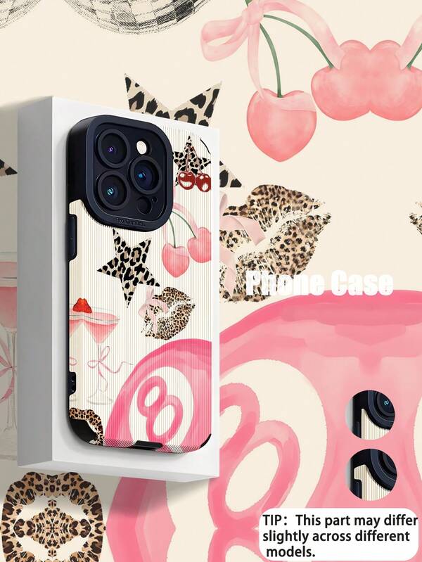 Pink 1pc Minimalist Bow & Juice Splicing Vertical Stripe Faux Leather Protective Phone Case, Compatible With Apple And 17/17PLUS/17PRO/17PROMAX