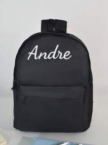 1 buc Rucsac cu nume brodat personalizat, Ghiozdan școlar personalizat brodat, Cadou pentru copii, Geantă de depozitare școlară, Organizator de papetărie, Rechizite pentru studenți, Articole esențiale pentru grădiniță, Rucsac cu desene animate, Perfect pentru cadouri de ziua de naștere, Cadouri pentru întoarcerea la școală