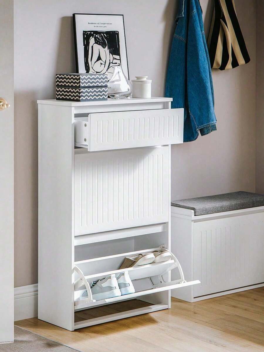 SoBuy Shoe Cabinet FSR165-W - 白色 - 查看 1