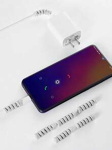 10pcs Cable Saver Protector - Snug Fit For All Cell Phones, Computers, And Chargers Compatible With All & Wires Cable Organizer - Multicolor - View 6