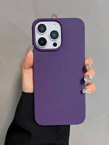 Ốp lưng điện thoại màu tím cao cấp tối giản tương thích với iPhone 16 Pro Max/16 Pro/16/16 Plus/15/15 Pro Max/15 Pro/15 Plus/11/12/13/14 Pro Max/XS/XR/11 Pro/11 Pro Max/12 Pro/12 Pro Max/13 Pro/13 Pro Max/7 Plus/14 Pro/14 Pro Max/14 Plus/7 Plus/8 Plus/8/SE2, Thiết kế sáng tạo dành cho nam và nữ Chống nước, Chống sốc, Chống rơi, Chống trầy xước - Màu tím-không viền - Xem 2