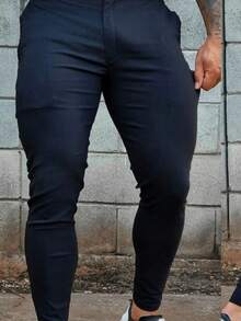 Autumn Skinny Bengaline Tailored Pants - 黑色 - 查看 2