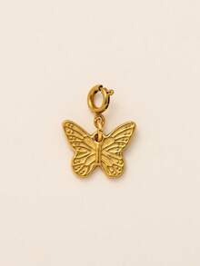 1pcINS Fashionable And Exquisite Cute And Simple Lucky Clover Pizza Butterfly Starfish Goldfish Boots Whale Tail DIY Pendant, Plated With 18K Gold, Not Easy To Oxidize, Suitable For Wives And Mothers To Freely Match. - Multicolor - View 19