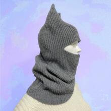 Gorro de punto creativo y cálido con diseño de dibujos animados, estilo unisex, negro/gris, largo/corto, gorro de oreja de conejo hecho a mano
