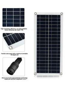 EESBAO Equipped With 40W Outdoor USB 5V Solar Flexible Panel Suitable For RV Camping And Hiking Charger Power Supply Solar Power Bank Solar Panel Solar Charger Portable Solar Panel Charger Solar Charger Solar Generator Camping Equipment - Black - View 8