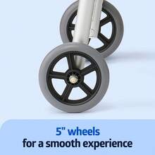 Medline Caminador plegable de dos botones con ruedas, metálico, 1 unidad - Metálico - Ver 12