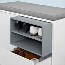 SoBuy FSR37-W, Hallway Shoe Cabinet Shoe Rack, Shoe Storage Bench With Removable Seat Cushion - 白色 - 查看 11