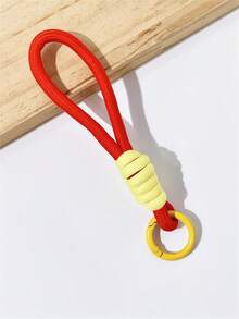 1pc/3pcs/5pcs/10pcs Colorful Handmade Braided Rope Keychain, Backpack Charm, Anti-Loss Key Ring Phone Accessory Polyester Short Rope Pendant Phone Case Key Chain - Colorblock Weaving - View 18