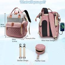 Diaper Bag Backpack Baby Bag, Baby Girl Boy Diaper Bag For Dad Mom, 16 Pockets, Pacifier Case, Large Diaper Bags Unisex For Travel - Multicolor - View 9