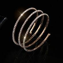 臂袖上臂带袖口手镯女士金色或银色可调节臂带