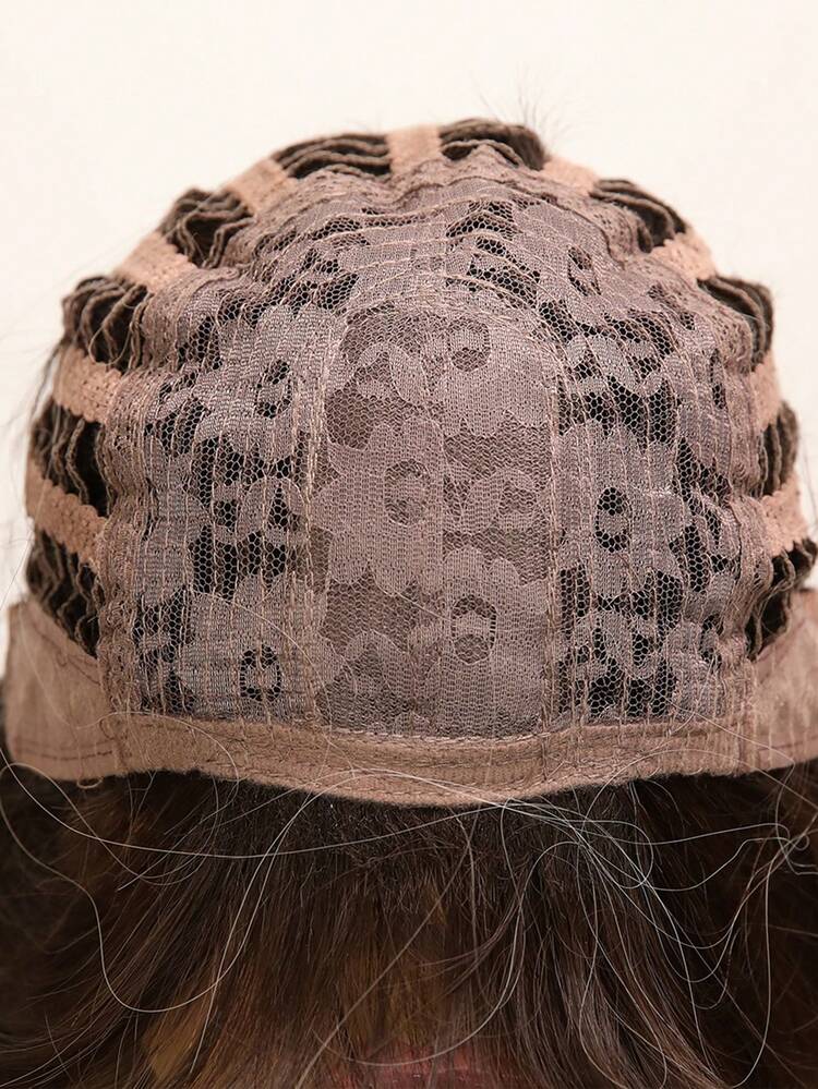 26 Inches Dark Brown Gradient Highlights Long Big Wavy Curls, Rose Lace, Suitable For Daily/Party/Holiday Wear - 漸層棕色 - 查看 9
