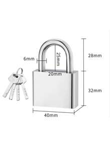 4-Key Heavy Duty Stainless Steel Padlock - Rust-Proof, Waterproof, Suitable For Dorm, Warehouse, And Iron Gate, Waterproof Lock