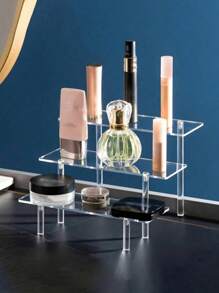 1 sztuka - akrylowy organizer na kosmetyki, wielowarstwowa przezroczysta półka, nadaje się do perfum, produktów do pielęgnacji skóry, kosmetyków, łazienki, sypialni, dekoracji wnętrz, wzmocniona i stabilna konstrukcja trapezowa