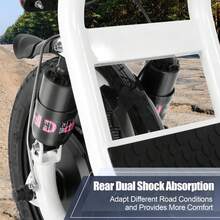 tooluck Peak 1200W Electric Scooter With Seat Max 30Miles Range&20MPH 14" Tires Foldable Adult Electric Scooter With Basket For Pets & Cargo Dual Shock Absorbing E- Scooter For Commuting,White - White - View 6