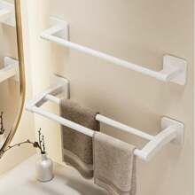 Towel Rack, Bathroom Towel Bar Holder, Wall Mounted Towel Organizer Rack, No Drilling Required