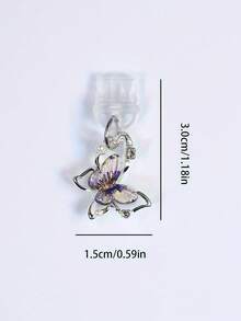 1 件全新蝴蝶珍珠防尘塞，仿珍珠和钻石装饰，渐变色蝴蝶手机防尘塞，手机防尘塞配件 - 彩色 - 查看 3