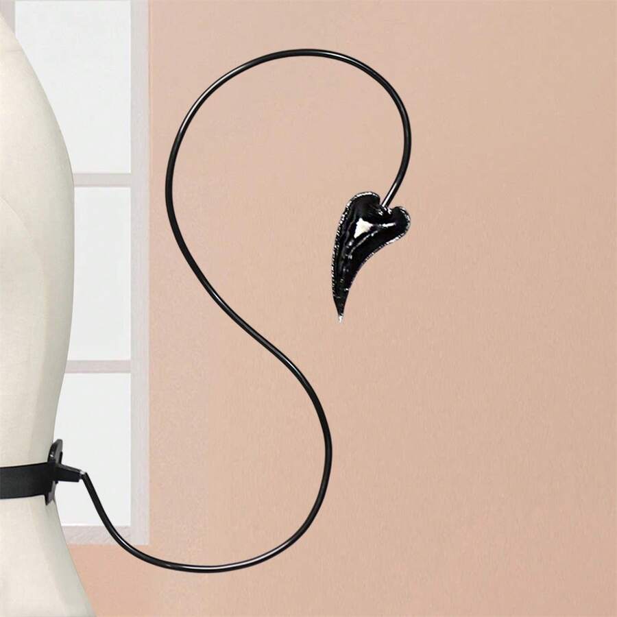 Halloween Gothic Headband Furry Animal Ears Devil Tail Costume Demon Bat Accessories For Adults - 黑色 - 查看 1