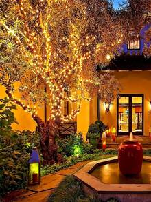 太阳能户外灯 - 暖光、彩色光、白光，8 种多色模式。高品质太阳能节日照明灯具，适用于斋月、圣诞节、情人节、婚礼、派对节日装饰、家居装饰、户外太阳能灯、节日装饰，灯光效果绚丽。 - 彩色 - 查看 6