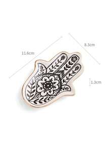 1pc Ceramic Jewelry Storage Tray, Creative Gold Edged Ring Necklace Jewelry Tray. Palm Shaped Home Decoration. Jewelry Storage - Multicolor - View 9