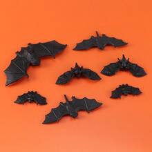 5/20pcs Aogue Halloween Bat Hanging Decorations - Realistic Black Plastic Vampire Bats With Red Eyes For Spooky Party, Haunted House, And Outdoor Decor, Halloween Decorations - Multicolor - View 9