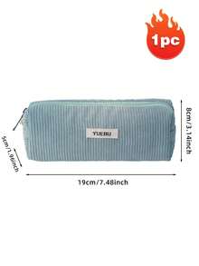 1 peça, estilo simples e versátil, material de veludo cotelê, toque macio, fecho de zíper seguro para uso, adequado para uso diário de estudantes e trabalhadores de escritório, usado para armazenamento de artigos de papelaria de estudo ou escritório, também pode ser usado como carteira de moedas, bolsa de caneta de veludo cotelê