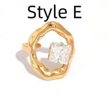 1 chiếc nhẫn Zirconia hình học độc đáo bằng thép không gỉ 18K, kiểu dáng nữ, thích hợp cho hẹn hò, kỷ niệm và các dịp đặc biệt khác, món quà trang sức tinh tế dành cho phái nữ. - Nhiều màu - Xem 13