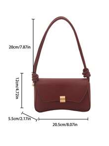 Ví đựng tiền xu kim loại thời trang mới dành cho nữ, túi xách da PU màu trơn - Màu Đỏ Sâu - Xem 4