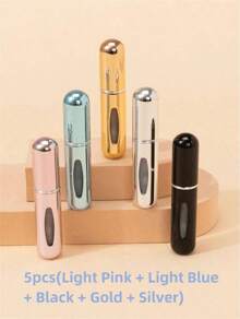 CALINNL 5Pcs/3Pcs/1Pc 5ML Perfume Refillable Bottle,Perfume Bottle Refillable Perfume Atomizer Bottle,Perfume Travel Spray Bottling Dispenser,Mini Portable Empty Liquid Container ,Travel Essentials ,Travel Organizer For Beach ,Summer Vacation Back To School