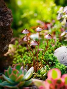 1/2/4pcs Enchanting Metal Mushroom Statues - Perfect For Bonsai, Potted Plants And Outdoor Garden Decor | Ideal Thanksgiving Gift - Metal Mushroom - View 6