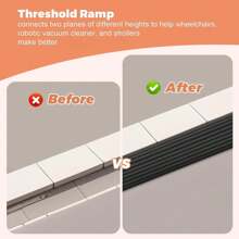 1pc 90cm/35.43in Adjustable And Cuttable Threshold Ramp For Doorway, Electric Wheelchair Ramp, Durable Ramp, Self-Adhesive Anti-Slip Stair Strips, Suitable For Doorway, Curb, Sweeper, Electric Scooter, Bathroom