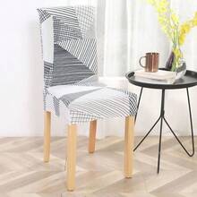 Geometrisches Muster bedruckte Stuhlbezüge für Esszimmer, Stretch Spandex Husse für Parsons Stühle, waschbare Anti-Staub Sitzbezüge für Küche, Hochzeit, Party