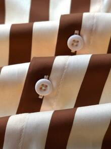 男士休闲长袖条纹衬衫，纽扣开襟，秋季/圣诞节