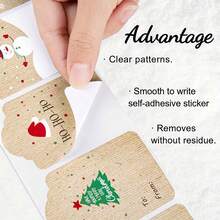 300pcs/Roll Christmas Labels, Santa Claus Stickers, Adhesive Labels, Christmas Birthday Holiday Gift Decoration - Multicolor - View 4