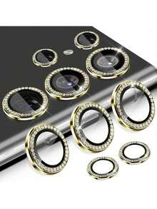 Camera Lens Protection Diamond Film Kit Compatible For Sam Sung Galaxy A14 A15 A34 A54 A15 A16 A35/A55 S23 S24 FE S25+ULTRA Redmi Xiao Mi Note 12 13 14 Poco X5 X6 C65 Moto G14 24 15 35 85 84 75 - 米色 - 查看 1