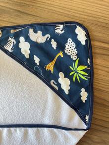 Hooded Polyester Baby Bath Towel Without Lining - Marine - View 2