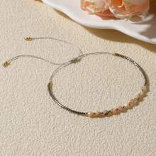 1pc Bohemian Style Bracelet, Symbolizing Anxiety Relief, Suitable For Daily Wear, Also Can Be Given As A Gift To Friends, Family, Couples, Or As A Birthday/Holiday Present - Stone Braided Bracelet1 - View 2