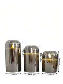 1 件/3 件套无焰蜡烛灯，带 10 键遥控器和 24 小时循环定时器的蜡烛灯，电池供电，许愿蜡烛灯，无味，3D 火焰效果，带灯芯的电动柱状蜡烛，温暖的火焰，适用于婚礼、家居装饰、卧室、求婚、生日、派对、圣诞节、万圣节、公司活动、礼物、蜡烛加热器 - 灰色 - 查看 13