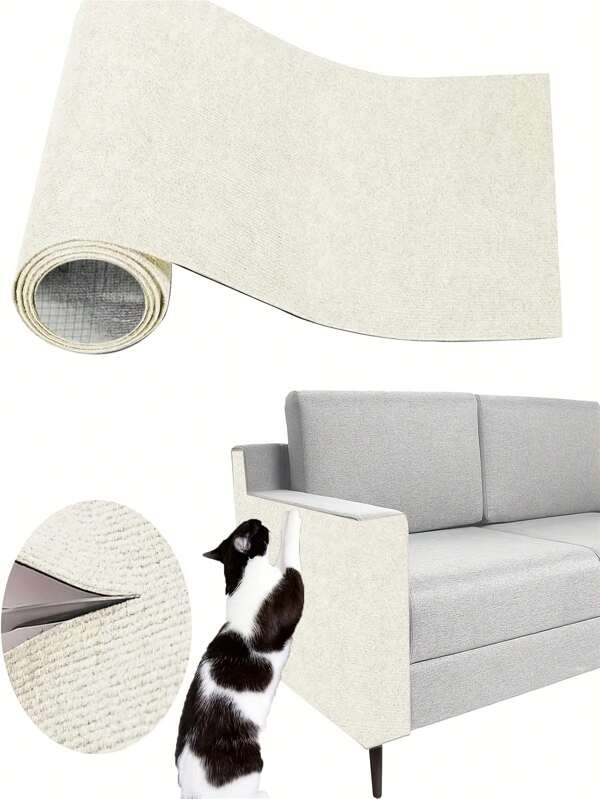 1pc Trimmable Self-Adhesive Cat Scratch Pad, Cat Scratch Board,Pet Anti-Scratch Board,Suitable For Wall, Carpet, Sofa, And Furniture Protection, Suitable For Cat Scratch Posts