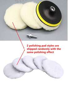 5 件 3/4/5/6/7 英寸羊毛抛光垫抛光轮，适用于带 M14 钻头适配器的钻头缓冲器附件，用于汽车抛光和打蜡、喷漆桌面、旧皮沙发、瓷砖抛光 - 彩色 - 查看 3